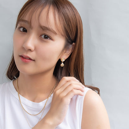 ピアス ニッケルフリー メタル シェル パール チタンポスト スタッドピアス