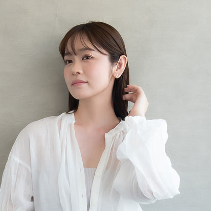 ピアス ニッケルフリー メタル キュービックジルコニア クローバー チタンポスト スタッドピアス