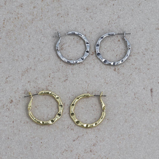 ピアス ニッケルフリー メタル チタンポスト フープピアス