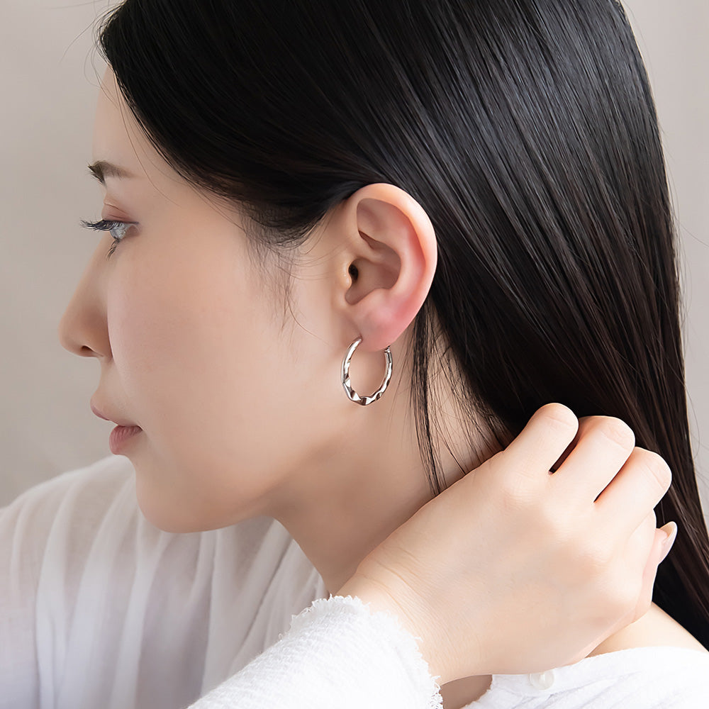 ピアス ニッケルフリー メタル チタンポスト フープピアス