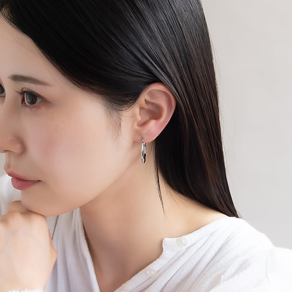ピアス ニッケルフリー メタル チタンポスト フープピアス