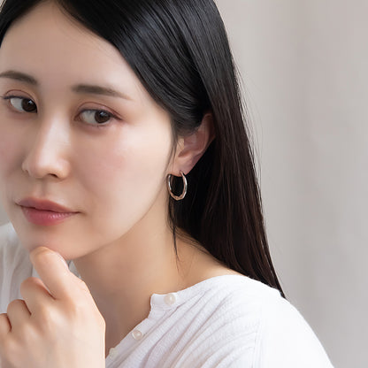 ピアス ニッケルフリー メタル チタンポスト フープピアス