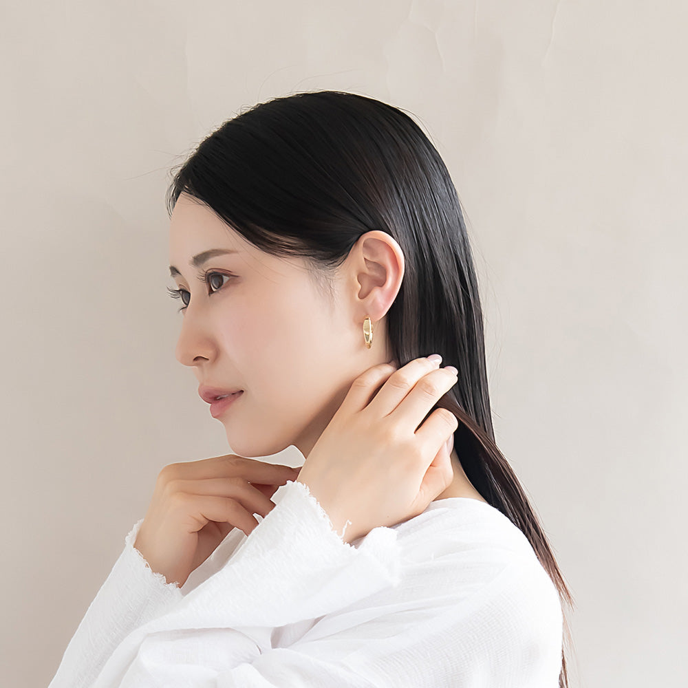 ピアス ニッケルフリー メタル チタンポスト フープピアス