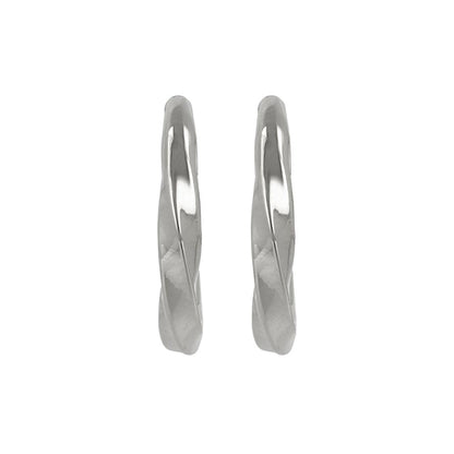 ピアス ニッケルフリー メタル ツイスト チタンポスト フープピアス