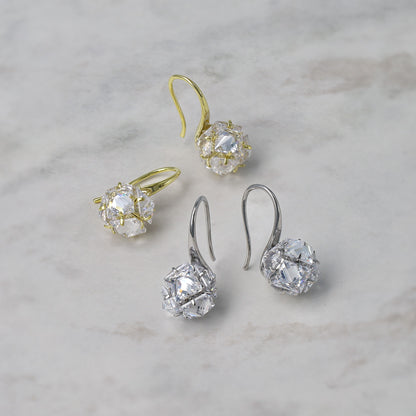 ピアス ニッケルフリー メタル キュービックジルコニア スクエアカット ボール フックピアス