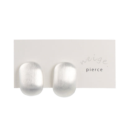 ピアス ニッケルフリー neige. メタル プレート オーバル フラット スタッドピアス