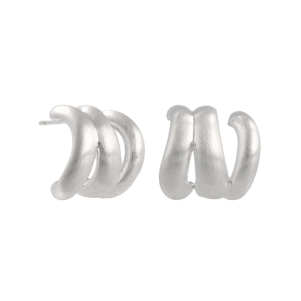 ピアス ニッケルフリー neige. メタル トリプル ライン カーブ C型 スタッドピアス