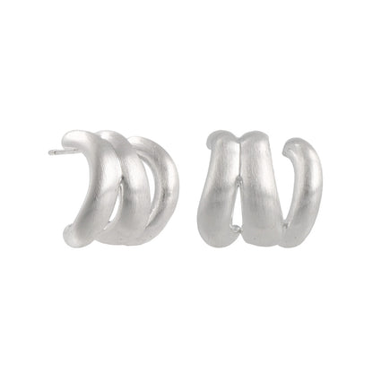 ピアス ニッケルフリー neige. メタル トリプル ライン カーブ C型 スタッドピアス