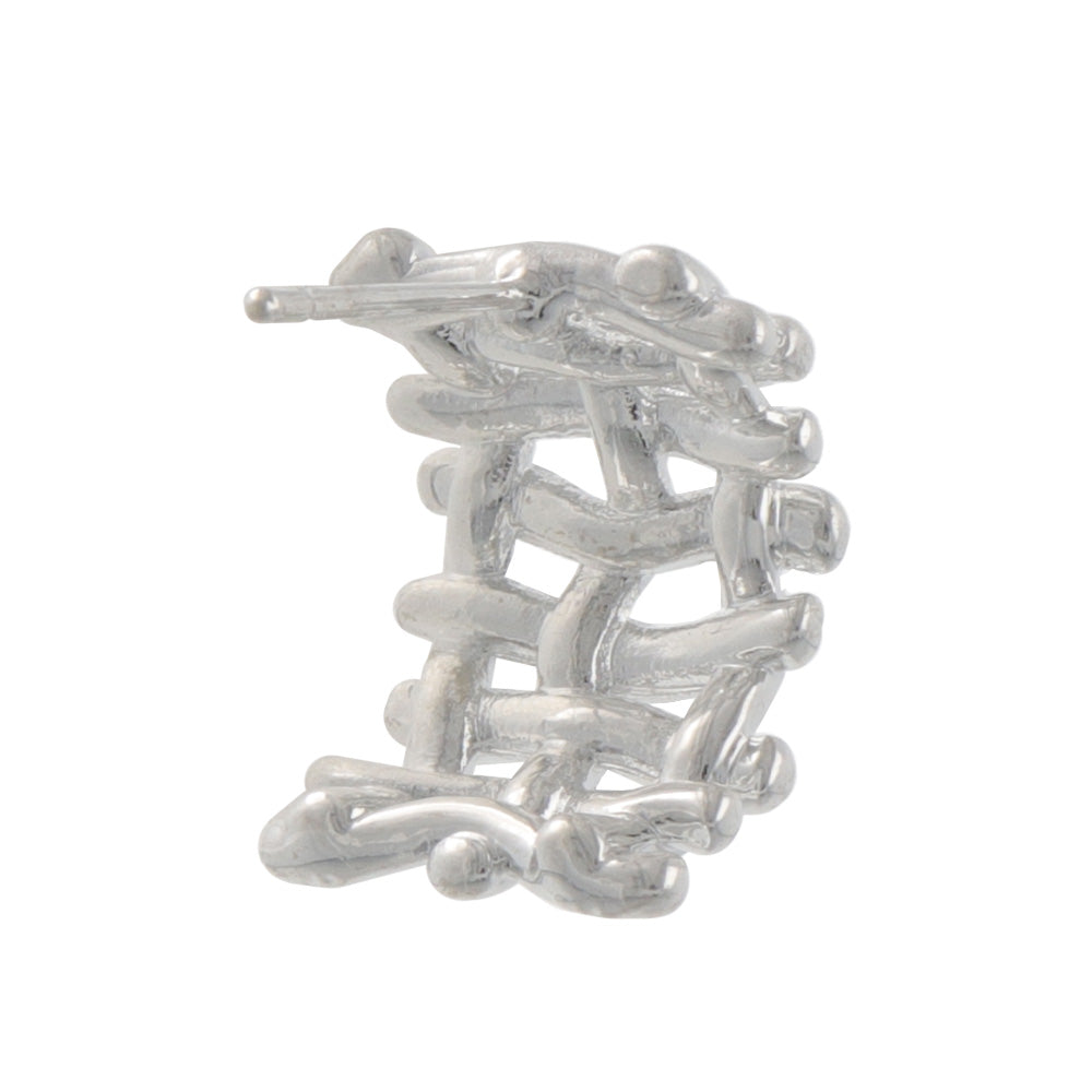 ピアス ニッケルフリー neige. メタル メッシュ スクエア カーブ スタッドピアス