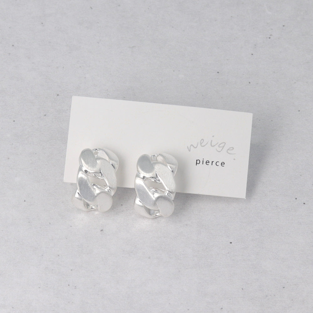 ピアス ニッケルフリー neige. メタル キヘイチェーン カーブ スタッドピアス