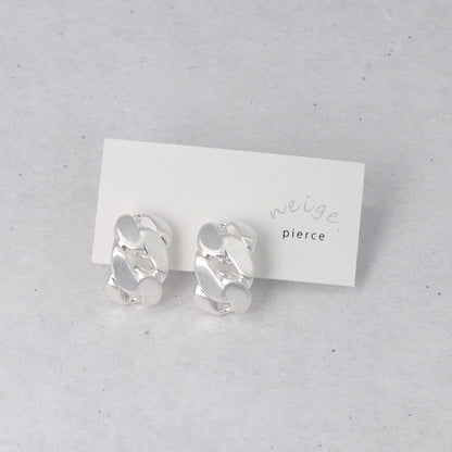 ピアス ニッケルフリー neige. メタル キヘイチェーン カーブ スタッドピアス