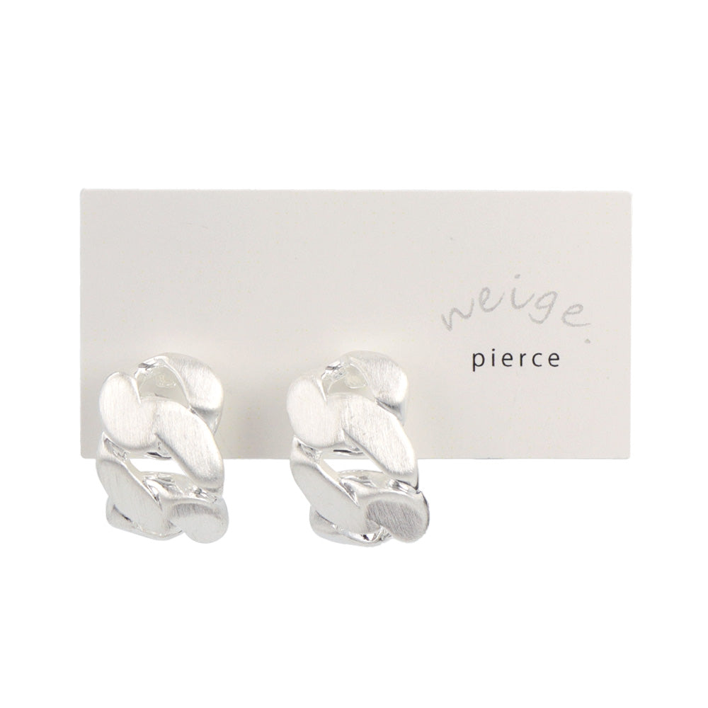 ピアス ニッケルフリー neige. メタル キヘイチェーン カーブ スタッドピアス