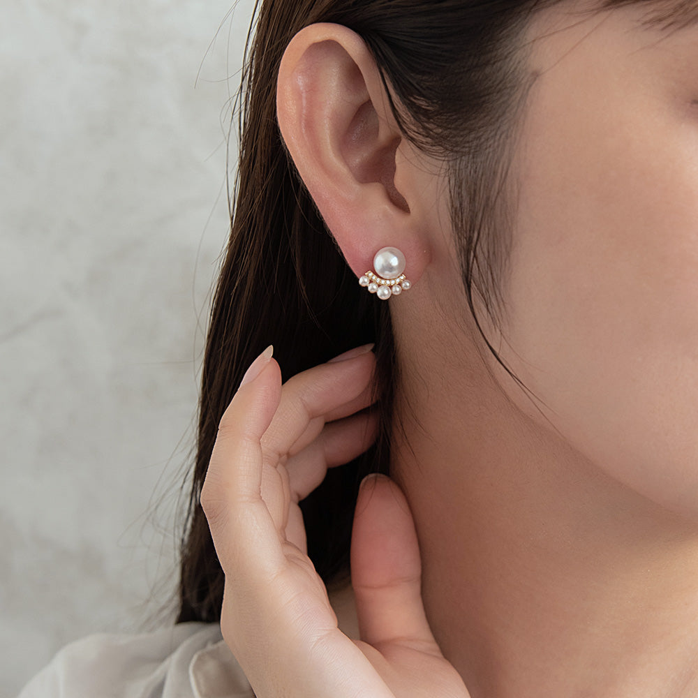 ピアス ニッケルフリー メタル ミニ キュービックジルコニア パール チタンポスト スタッドピアス