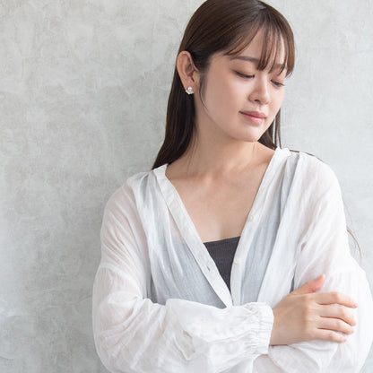 ピアス ニッケルフリー メタル ミニ キュービックジルコニア パール チタンポスト スタッドピアス