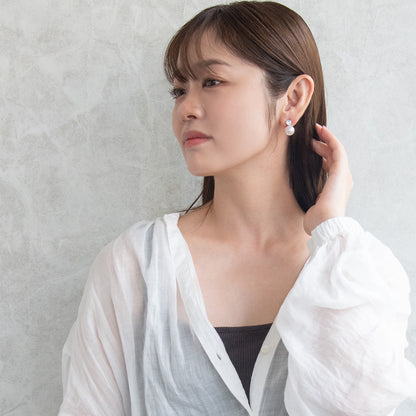 ピアス ニッケルフリー メタル キュービックジルコニア パール チタンポスト スタッドピアス