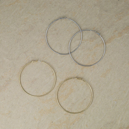 ピアス ニッケルフリー メタル 70mm チタンポスト フープピアス