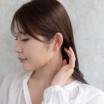 ピアス ニッケルフリー メタル 70mm チタンポスト フープピアス