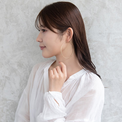 ピアス ニッケルフリー メタル 70mm チタンポスト フープピアス