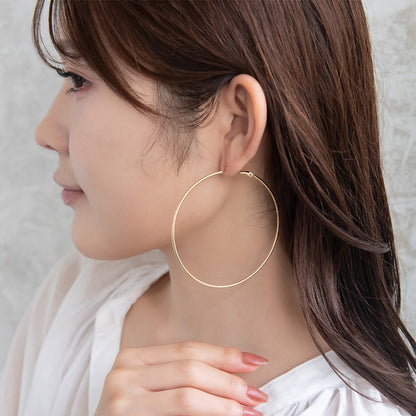 ピアス ニッケルフリー メタル 70mm チタンポスト フープピアス