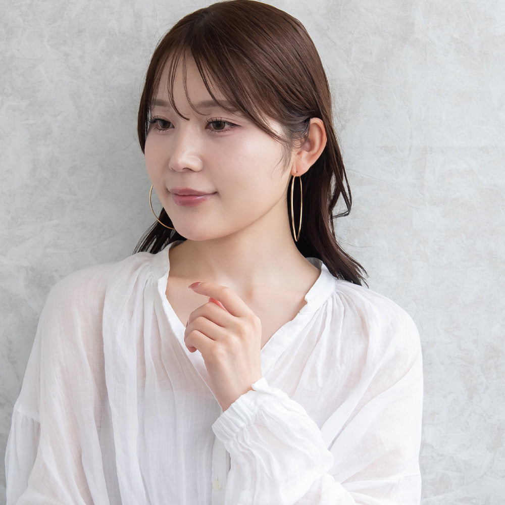 ピアス ニッケルフリー メタル 70mm チタンポスト フープピアス