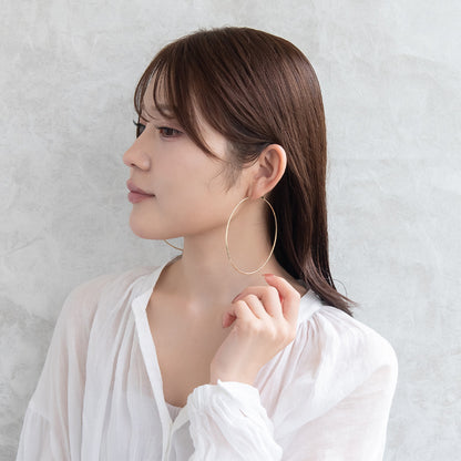 ピアス ニッケルフリー メタル 80mm チタンポスト フープピアス