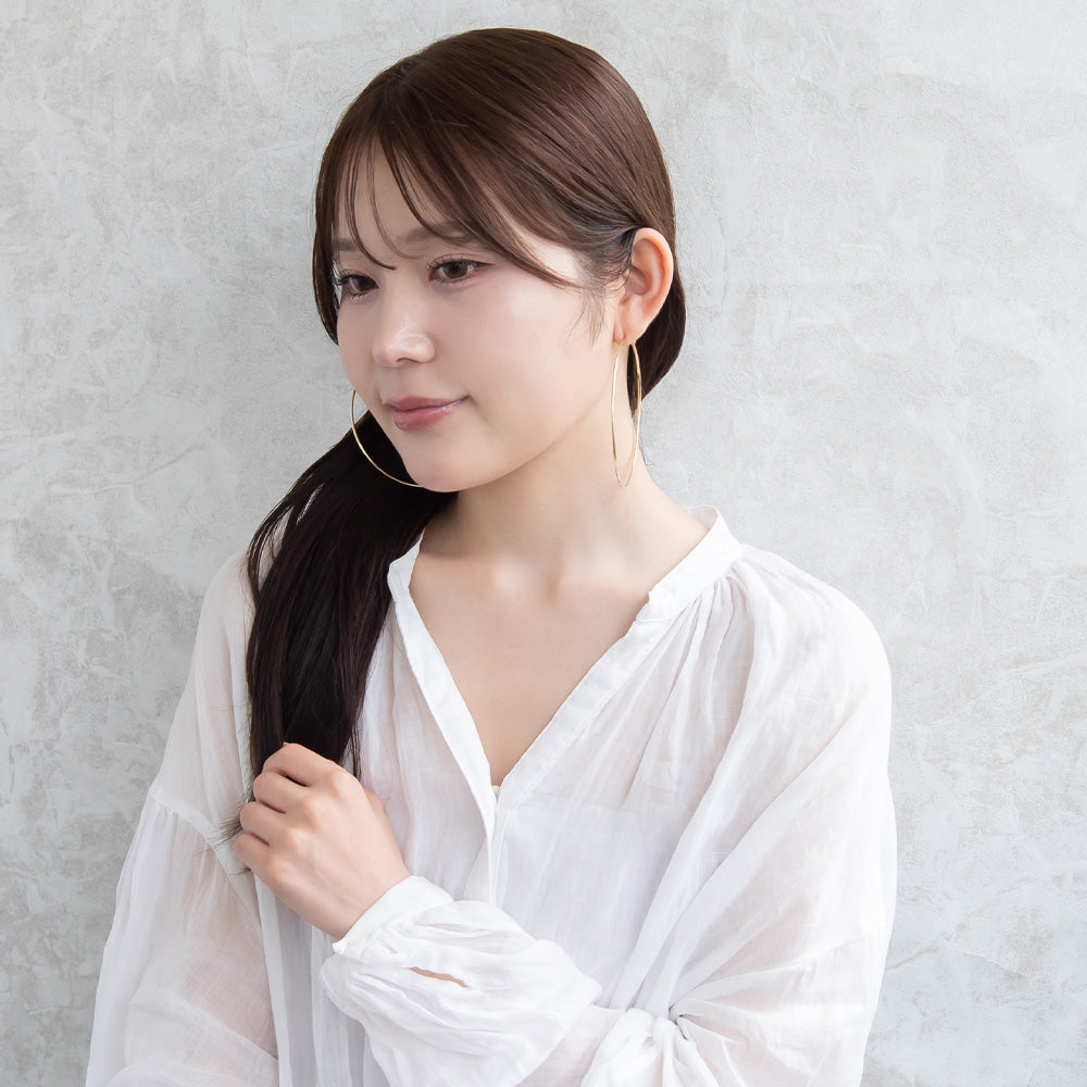 ピアス ニッケルフリー メタル 80mm チタンポスト フープピアス