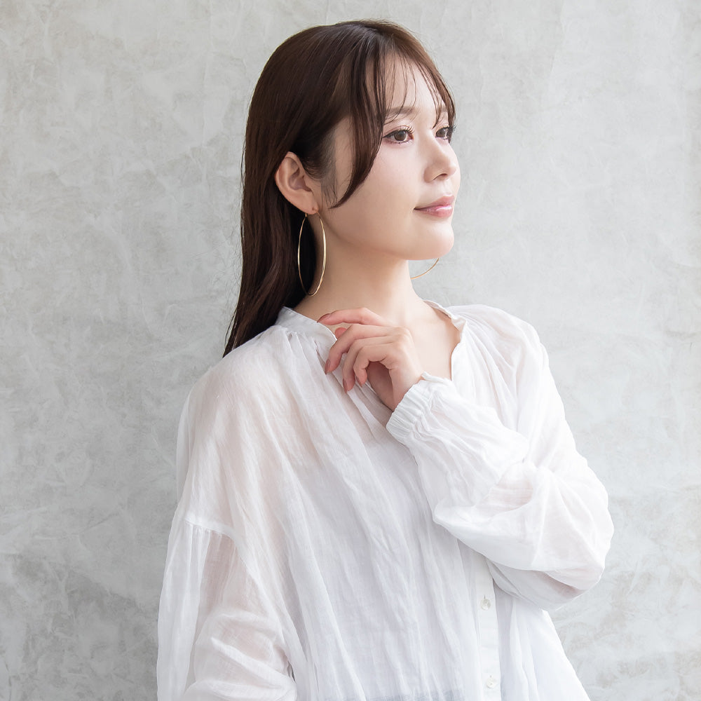 ピアス ニッケルフリー メタル 80mm チタンポスト フープピアス