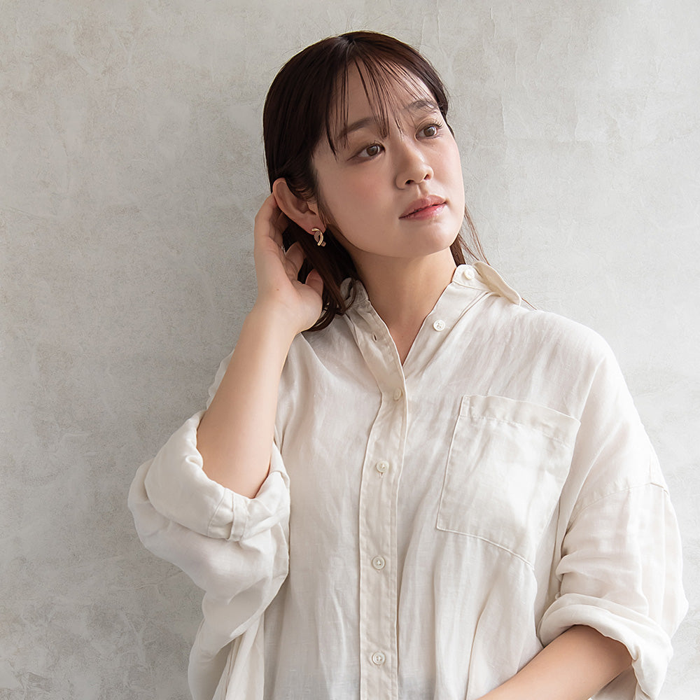 ピアス ニッケルフリー メタル フロッキー カラー カーブ ライン クロス チタンポスト スタッドピアス