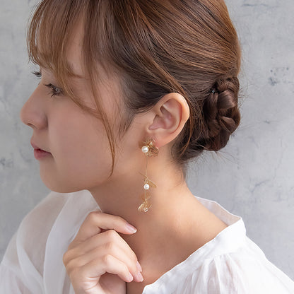 ピアス ニッケルフリー フラワー パール ステンレスポスト スタッドピアス