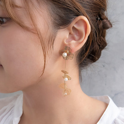 ピアス ニッケルフリー フラワー パール ステンレスポスト スタッドピアス