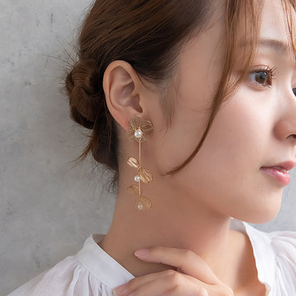 ピアス ニッケルフリー フラワー パール ステンレスポスト スタッドピアス