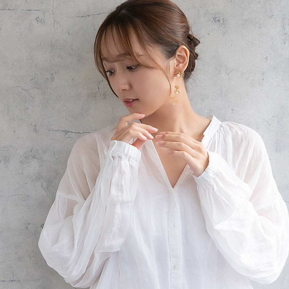 ピアス ニッケルフリー フラワー パール ステンレスポスト スタッドピアス