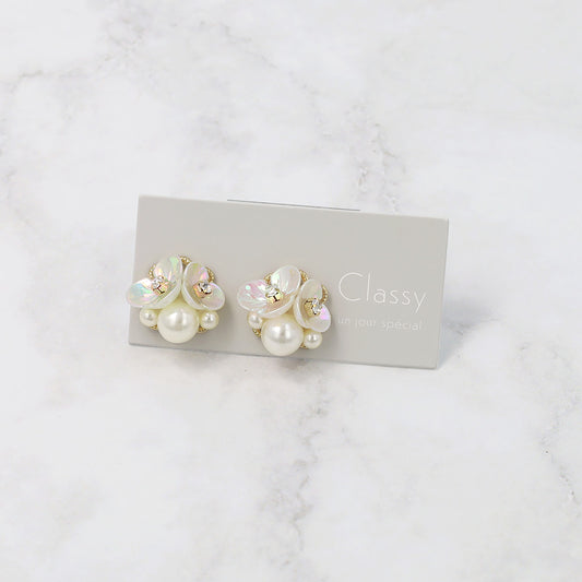 Classy ピアス ニッケルフリー フラワー パール スタッドピアス