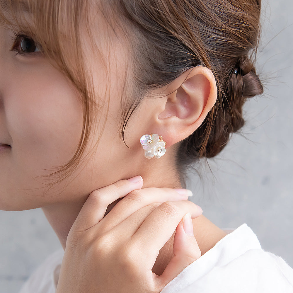 Classy ピアス ニッケルフリー フラワー パール スタッドピアス