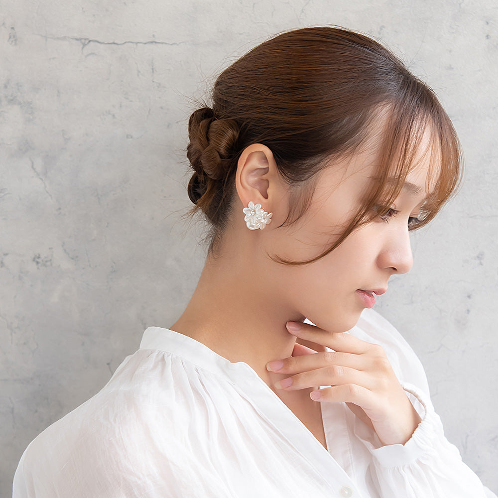 Classy ピアス ニッケルフリー フラワー パール スタッドピアス