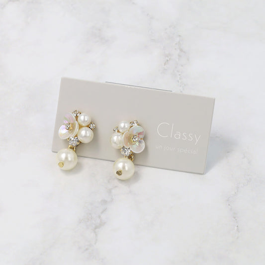 Classy ピアス ニッケルフリー フラワー パール スタッドピアス