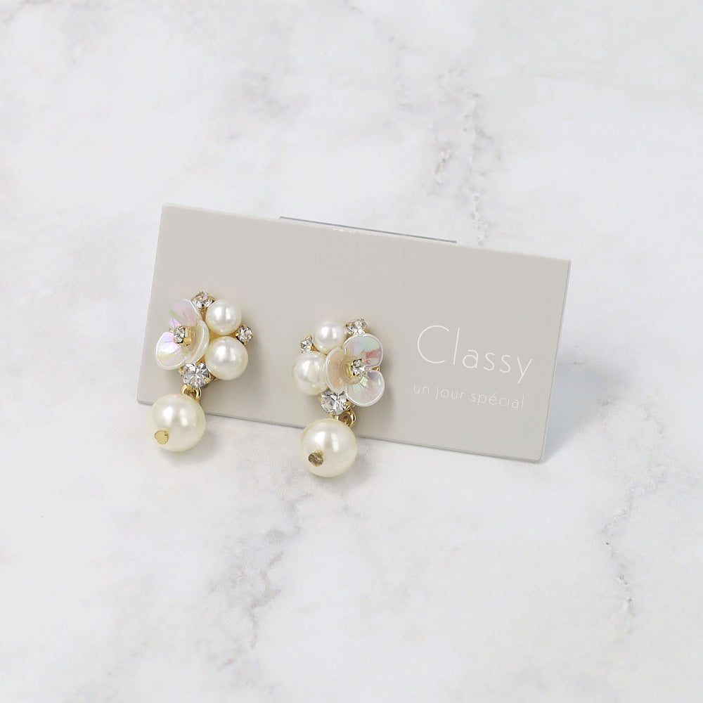 Classy ピアス ニッケルフリー フラワー パール スタッドピアス