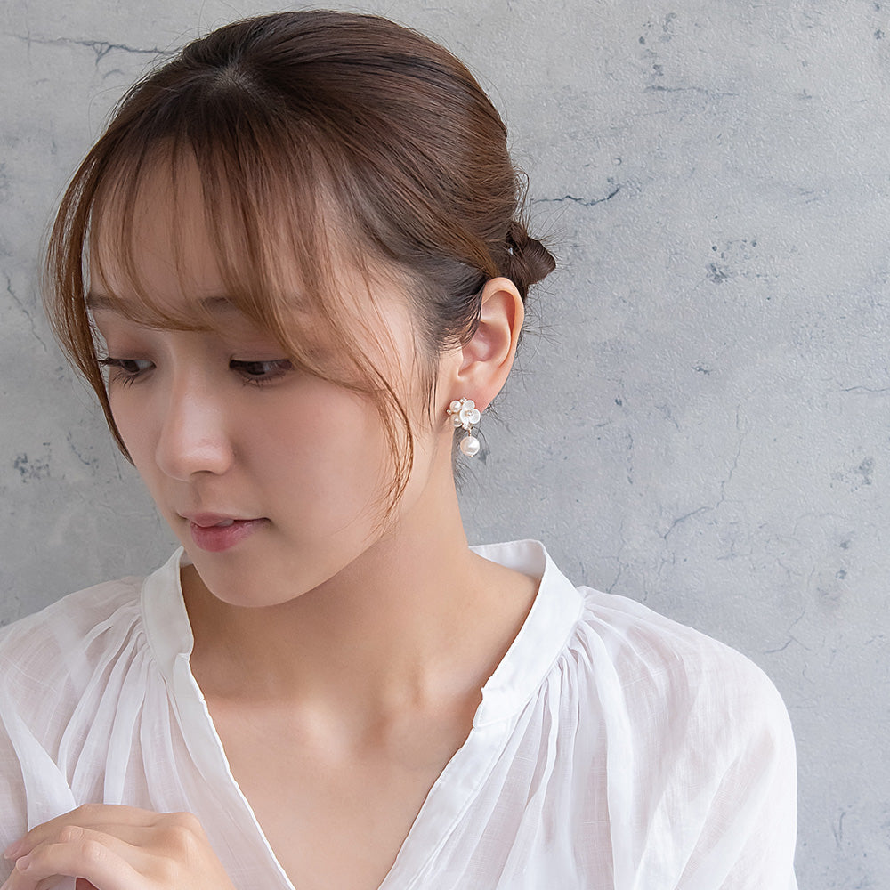 Classy ピアス ニッケルフリー フラワー パール スタッドピアス