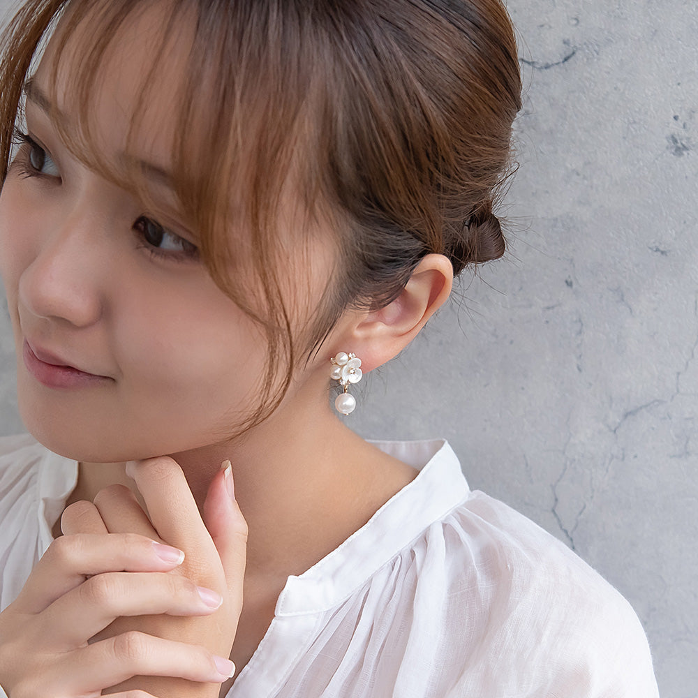 Classy ピアス ニッケルフリー フラワー パール スタッドピアス