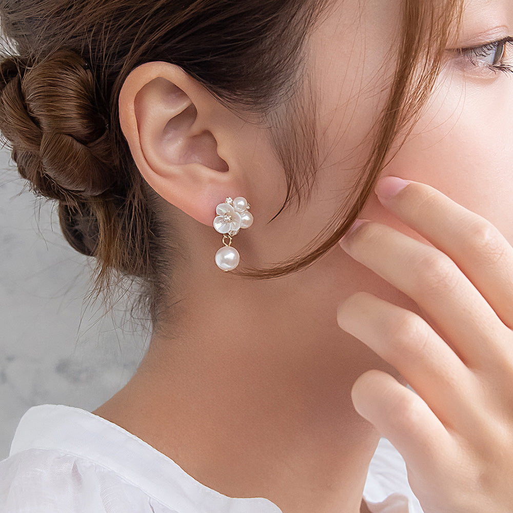 Classy ピアス ニッケルフリー フラワー パール スタッドピアス