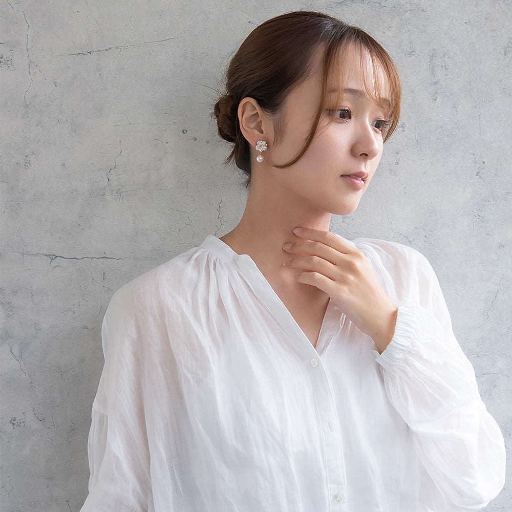 Classy ピアス ニッケルフリー フラワー パール スタッドピアス