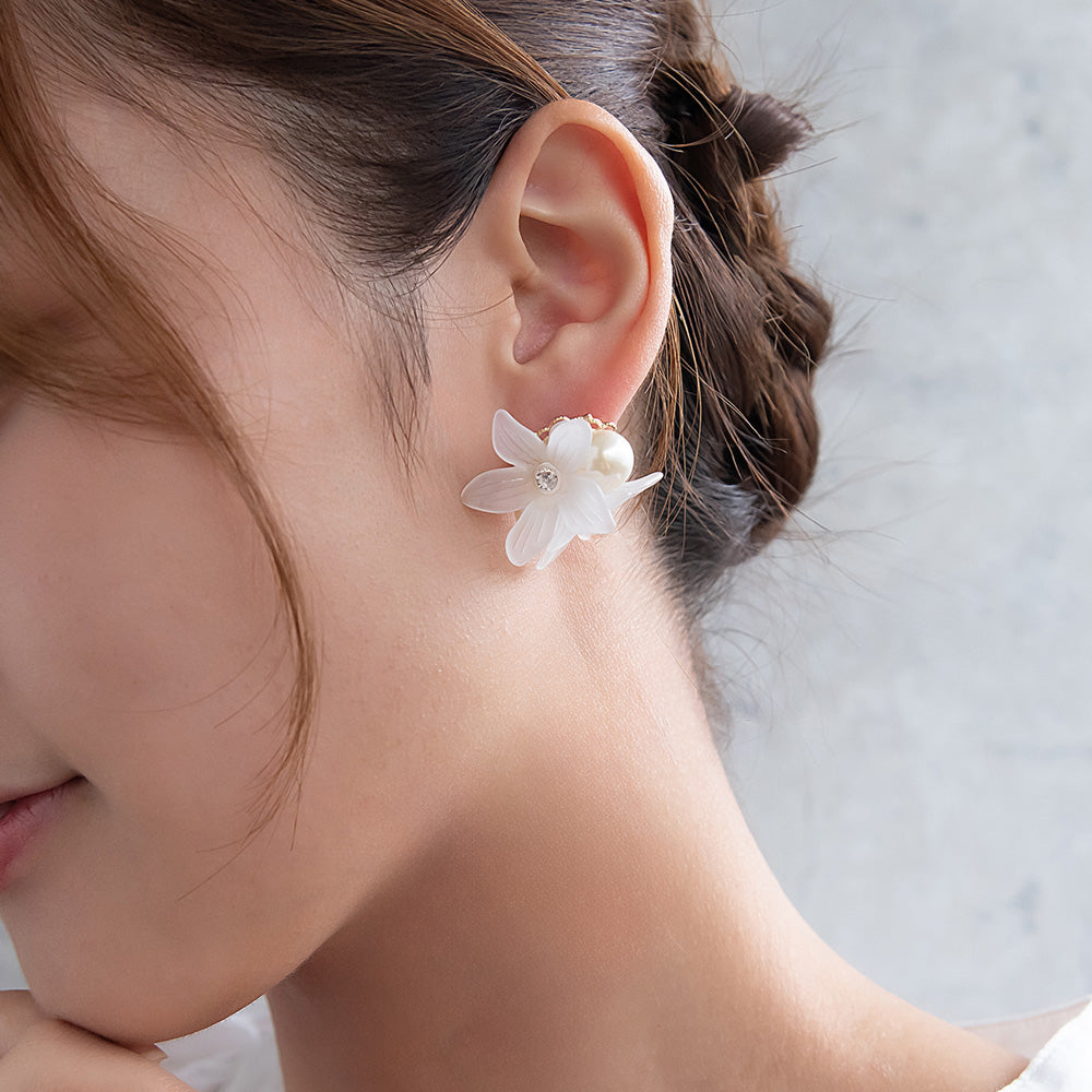 Classy ピアス ニッケルフリー フラワー パール スタッドピアス