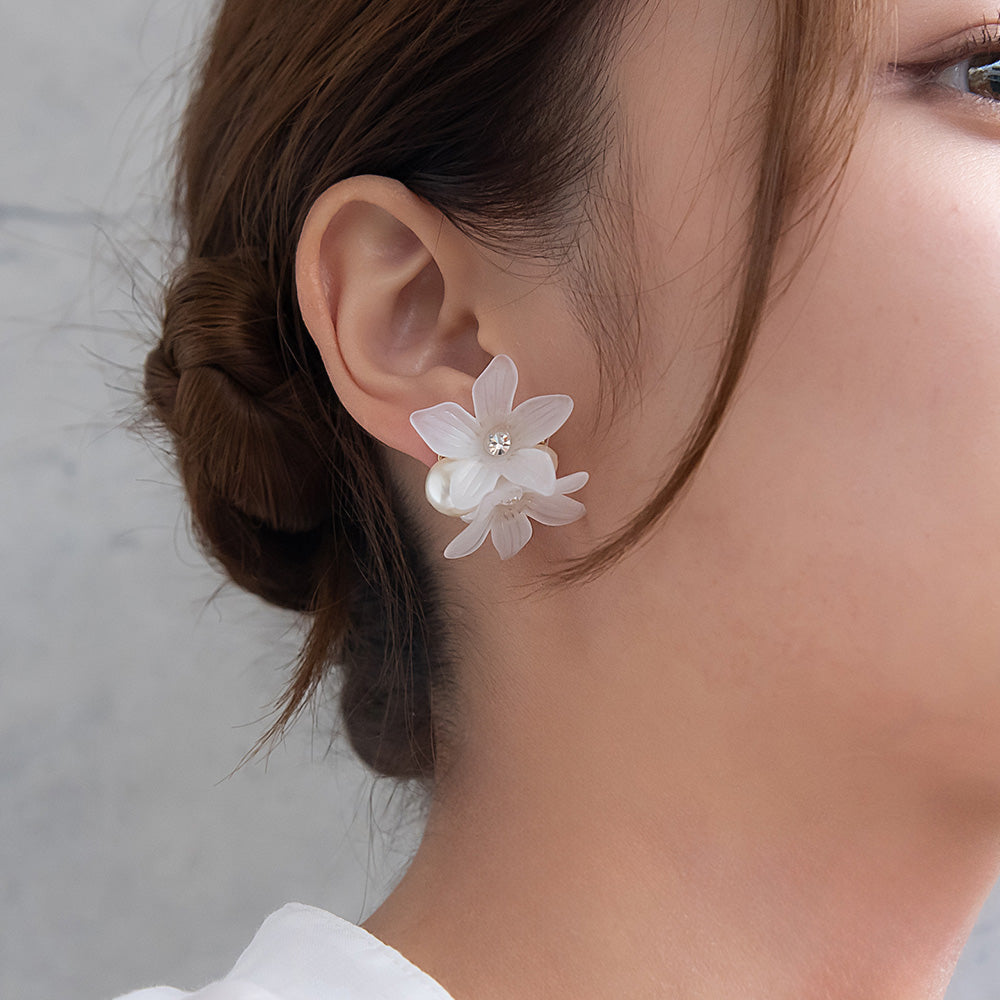 Classy ピアス ニッケルフリー フラワー パール スタッドピアス