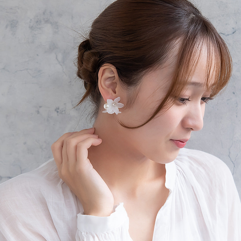 Classy ピアス ニッケルフリー フラワー パール スタッドピアス