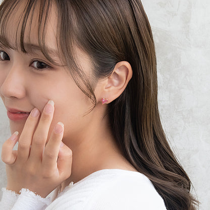 ピアス ニッケルフリー シェル メタル カラー ハート チタンポスト スタッドピアス