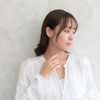 ピアス ニッケルフリー メタルフレーム ラメ くすみカラー サークル チタンポスト スタッドピアス