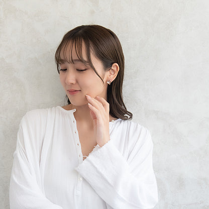 ピアス ニッケルフリー メタルフレーム ラメ くすみカラー ハート チタンポスト スタッドピアス