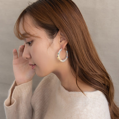 ピアス  ニッケルフリー 毛糸 フープピアス