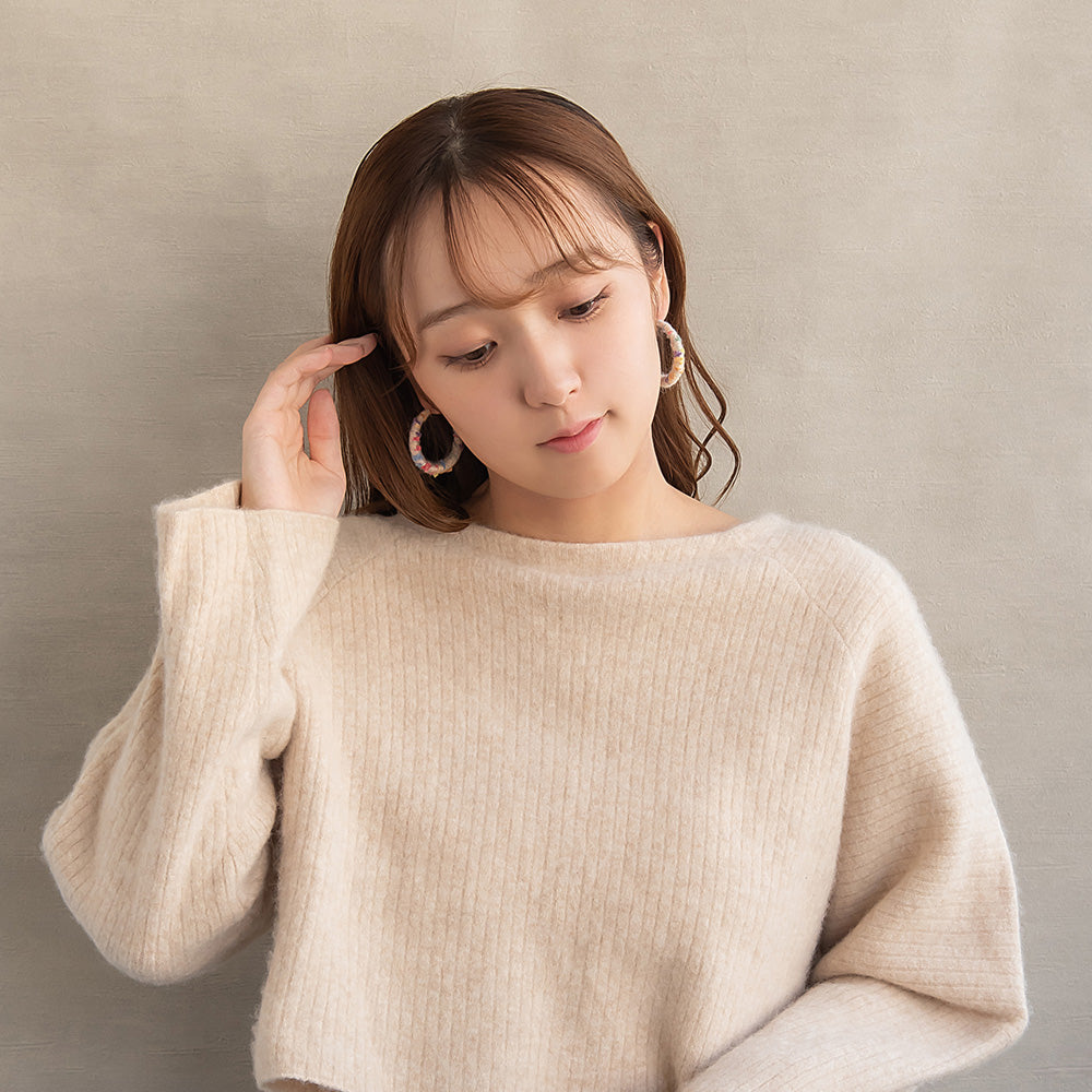 ピアス  ニッケルフリー 毛糸 フープピアス