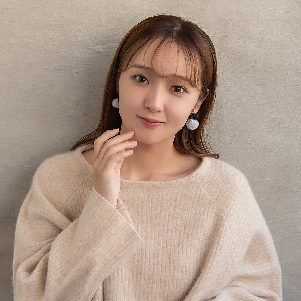 ピアス ニッケルフリー ファー リボン ステンレスポスト スタッド